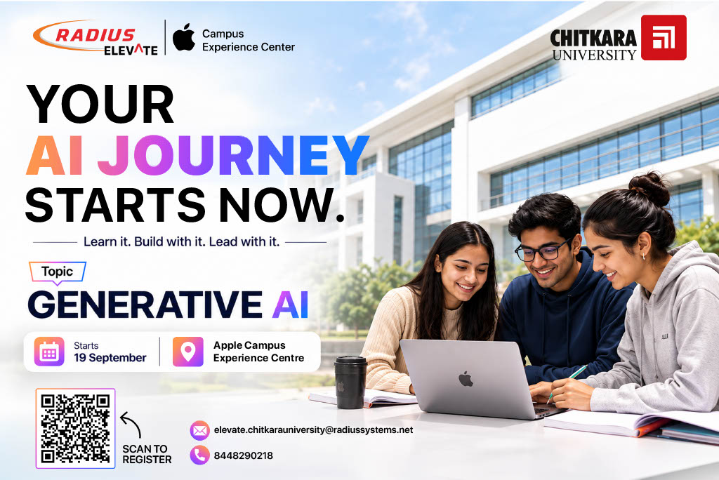 Your AI Journey Starts Now — Generative AI at Apple Campus Experience Centre, Chitkara University, starting 19 September